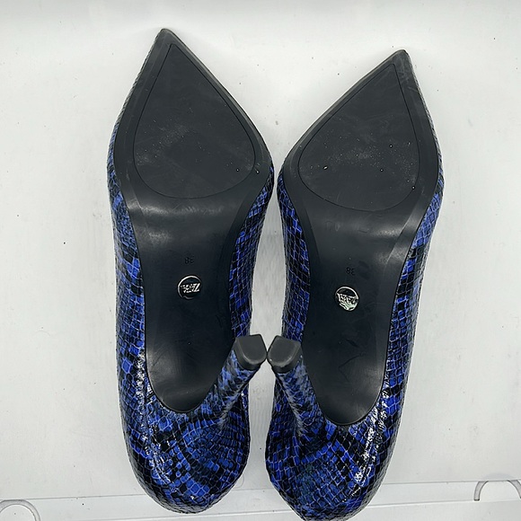 Zara NWT Sexy Blue Snakeskin Print Stiletto Heels Shoes **Size 38/US 7.5**🔥🔥 - Picture 7 of 7